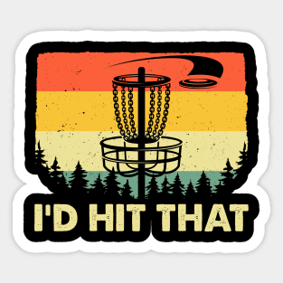 I'd Hit That Funny Disc Golf Vintage Frisbee Disc Sport Sticker